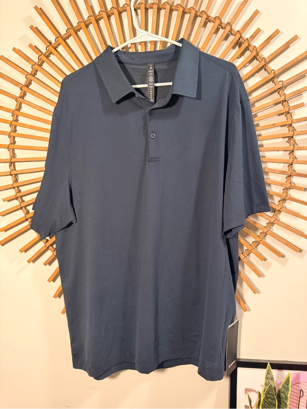 Lululemon Men’s Evolution Polo Shirt Classic Short Sleeve Navy Blue Stripe NWT